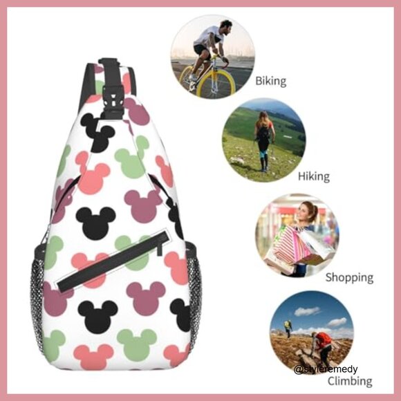 Polyester Crossbody Backpack with Cartoon Print for Gym Travel Casual main image 6